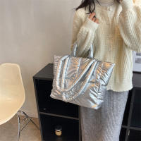 Bolso de algodón acolchado para mujer, bolsa de hombro de gran capacidad, a la moda, de diseñador, de lujo - details 19
