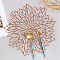 4 Uds. Mantel Individual de PVC bronceado con flor de hibisco, 38cm - details 9