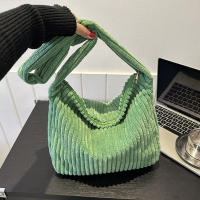 Bolso de mano de invierno para mujer, bolsos de gran capacidad, bolsos de hombro informales, bolso cruzado de pana de tendencia para mujer - details 1