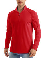 MAGCOMSEN men's long sleeve sun shirts upf 50+ tees 1/4 zip up fishing running rash guard t-shirts - details 7