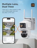 SHIWOJIA 12MP 6K 15X Zoom cámara Solar 4G pantalla Dual exterior tres lentes 7800mAh batería cámara PIR detección seguimiento automático CCTV - details 3