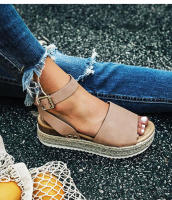 Summer Sandals Women Wedges Shoes Ladies Platform Sandals Fashion Ladies Casual Girls Slip on Ankle Strap Flats Plus Size - details 4