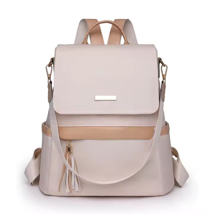Mochila informal con parte trasera blanda para mujer, con compartimento Interior, gran capacidad, bolsa de nailon de alta calidad con cremallera para uso diario - 1