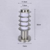 Luz de camino impermeable para exteriores, lámpara de poste de acero inoxidable + Sombra acrílica blanca, a prueba de óxido, iluminación de Pilar E27, L30cm, L45cm - details 0