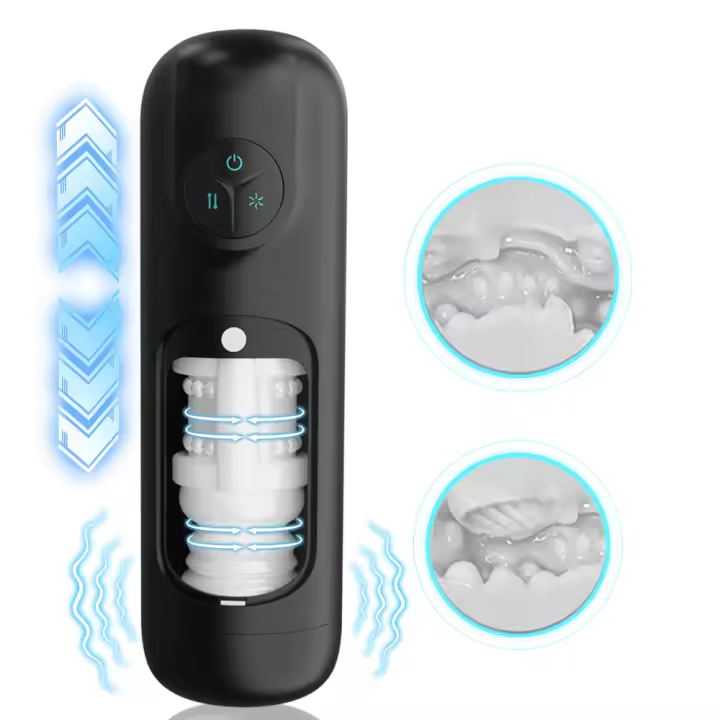 Masturbador masculino de empuje automático Frotar masturbación Chupar máquina de mamada Juguetes sexuales para adultos para hombres Masturbadores masculinos Vibrando 4 en 1 Chupar automático Mastubador masculino Empeine Vibración Copa de masturbación Masa - 1