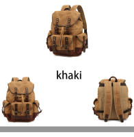 Mochila de Lona Empañada  para Hombres Bolso de Hombro Casual de Gran Capacidad Mochila de Viaje Mochila de Escalada de Cuero de Lona - details 17