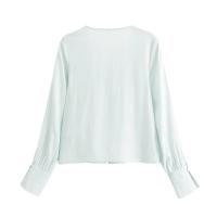 Elegant Ladies Office Ruffle Shirt Blouse Long Sleeve V Neck Women 2025 Solid Spring Shirts Blusas Mujer - details 12
