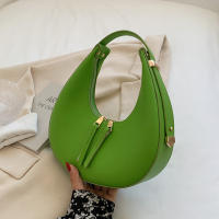 Bolso de Mujer de Lujo en Forma de Media Luna de Cuero PU Bolso de Hombro de Color Sólido Bolso Pequeño de Dumpling Diseño de Bolso de Axila - details 21