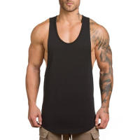 Muscleguys Cotton Gym Clothing Fitness Mens Stringer Tank Top Bodybuilding Sleeveless Shirt Muscle Vest Workout Singlets Tanktop - details 2
