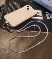 Correa de teléfono móvil con colgante de diamantes de imitación para mujer, estilo de muñeca corta, estilo de Clip, correa larga para el cuello, antipérdida - details 5
