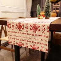 Camino de mesa navideño, decoración de Mantel para el hogar, copo de nieve rojo, muñeco de nieve para fiesta de Navidad, 1 unidad - details 5