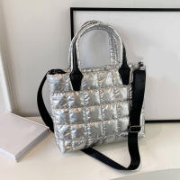 Bolso de hombro cruzado acolchado de algodón para mujer y niña, bolsa de mensajero de gran capacidad, a la moda, Color sólido - details 21