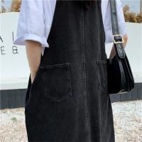 Vestido de mezclilla para mujer Falda con tirantes de mezclilla de longitud media - details 9