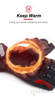 SOUMY-guantes de invierno para motocicleta, manoplas cálidas para esquí, nieve, impermeables, pantalla táctil, ciclismo, moto, dedos completos, algodón grueso - details 9