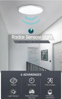Lámparas de techo modernas con Sensor de Radar, luces LED de AC220V con Sensor de movimiento sensible a la luz para pasillo de casa, 15W, 20W, 50W - details 0