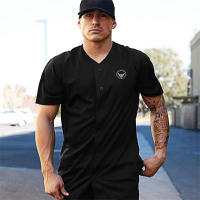 Men Fitness Muscle T-Shirts Summer Mesh Breathable Quick Dry Cardigan Shirts New Casual Fashion Short Sleeve Sports V-neck Tops - details 3