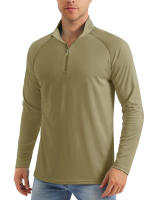 MAGCOMSEN men's long sleeve sun shirts upf 50+ tees 1/4 zip up fishing running rash guard t-shirts - details 25