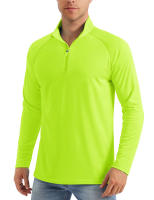 MAGCOMSEN men's long sleeve sun shirts upf 50+ tees 1/4 zip up fishing running rash guard t-shirts - details 8