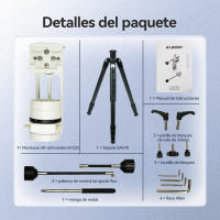 Montaje de Telescopio Ajustable SVBONY SV225 con Cabeza de Fluido SA410 y Soporte de Fibra de Carbono para Seguir Luna y Planeta - details 12