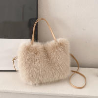 Bolso de mano de piel sintética para mujer, bolso de hombro cruzado suave, diseño de lujo, de felpa, de invierno - details 2
