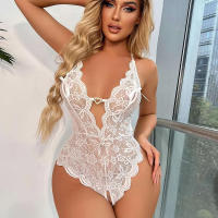 Lencería sexual sin entrepierna para mujer, conjunto de sujetador hueco de encaje, disfraces eróticos, vestido exótico de muñeca bebé, ropa interior sexual con escote en V profundo - details 25