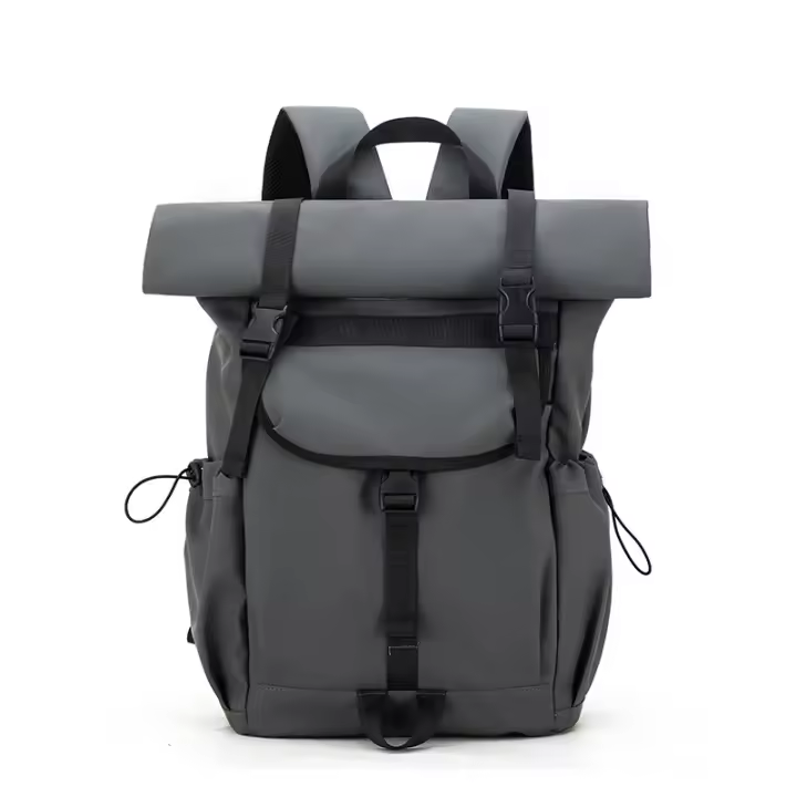 1 nueva mochila con boca enrollable, mochila de expansión de gran capacidad, mochila para estudiantes, bolsa de viaje corta con cubierta enrollable, bolsa para ordenador portátil - 1