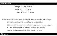 Bolso de mano de invierno para mujer, bolsos de gran capacidad, bolsos de hombro informales, bolso cruzado de pana de tendencia para mujer - details 0