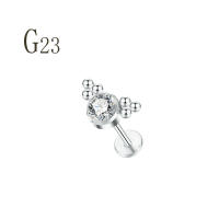 Mini pendientes de titanio y acero para mujer, piercing para la oreja, color dorado, tragus, cartílago, 1 ud., f136 - details 8