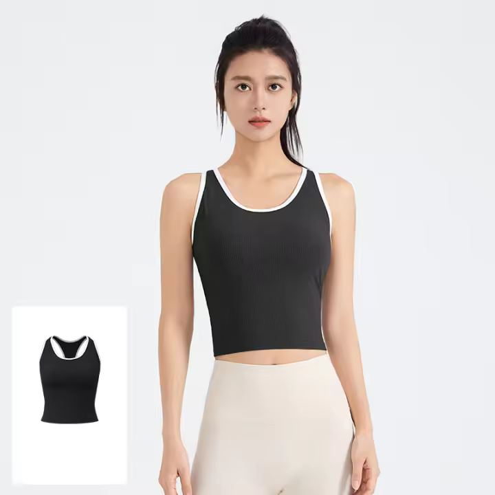 Chaleco Deportivo a Rayas para Mujer Alta Elasticidad, Transpirable y Ligero - 1