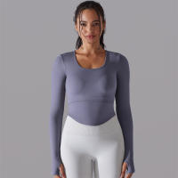 Camiseta de Yoga Sin Costuras para Mujer Deporte Top Largo Manga Larga Ropa de Gimnasio Camiseta de Correr para Entrenamiento Activo Vestimenta Ajustada Material Exterior Poliéster Temporada Primavera/Verano - details 64