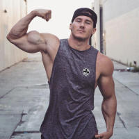 Men Casual Sport Cotton Tank Tops Summer Breathable Sleeveless 0-Neck Solid Print Loose T-Shirts Gym Bodybuilding Fitness Vests - details 6