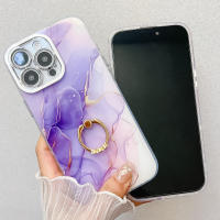 Funda con soporte de anillo para Apple iPhone 16 15 14 Pro Max, de mármol de alta calidad, IMD, PC, a prueba de golpes. - details 5