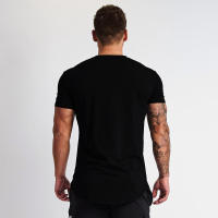 Gym Sport T Shirt Summer Brearhable Absorb Sweat Cotton Shirt Men Workout Fitness Tops Man Casual Fashion Short Sleeve Print Top - details 3