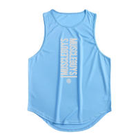 Gym Absorb Sweat Singlet Summer Breathable Sleeveless Quick Dry Vest Casual Fashion Print Shirt Men Workout Muscle Mesh Tank Top - details 14