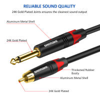 Cable de Audio DREMAKE TS a RCA de 6,35mm, 1/4 pulgadas, macho a RCA hembra (macho), Cables para guitarra eléctrica, electrónica o batería, chapado en oro - details 3