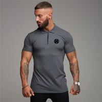 England style  Men Polo Shirt Zip Polo Tees Fashion  Cotton Fitness Polo T-Shirt  Brand Short Sleeve Gym Bodybuilding Clothing - details 5