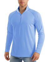 MAGCOMSEN men's long sleeve sun shirts upf 50+ tees 1/4 zip up fishing running rash guard t-shirts - details 21