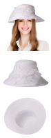 Sombreros de Sol de ala ancha para mujer, sombrero de iglesia de flores negras, elegante, de lujo, Formal, para boda, 2024 - details 2