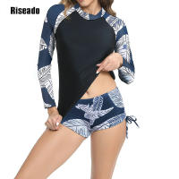 Traje de baño atlético de manga larga para mujer, conjunto de Tankini de dos piezas, talla grande - details 6