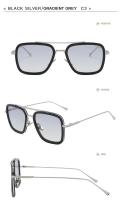 Gafas de Sol Cuadradas Vintage de Metal para Hombres Deportes y Moda - details 14
