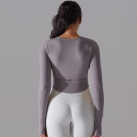 Camiseta de Yoga Sin Costuras para Mujer Deporte Top Largo Manga Larga Ropa de Gimnasio Camiseta de Correr para Entrenamiento Activo Vestimenta Ajustada Material Exterior Poliéster Temporada Primavera/Verano - details 62