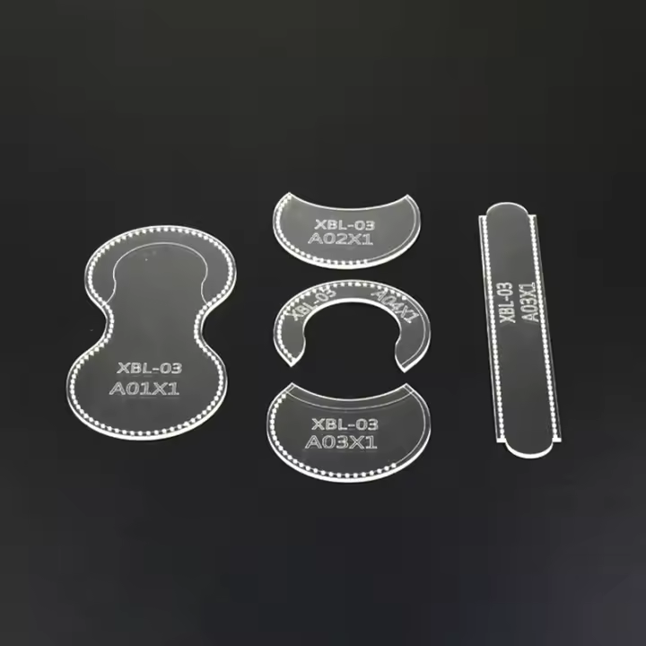 Plantilla de cuero transparente para manualidades, conjunto de herramientas de acrílico para monedero Vintage, BILLETERA, bolso, patrón - 1