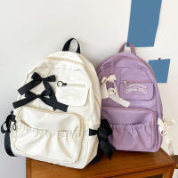 Mochila escolar con lazo para mujer y niña, morral bonito con personalidad, estilo universitario - details 20