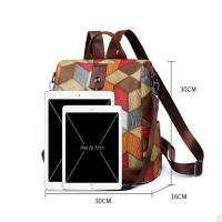Mochila a cuadros de cuero PU suave para mujer, morral grande, bolsa de viaje, mochila escolar grande para Gir - details 27