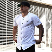 Men Fitness Muscle T-Shirts Summer Mesh Breathable Quick Dry Cardigan Shirts New Casual Fashion Short Sleeve Sports V-neck Tops - details 2