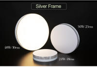 Lámpara de techo Led redonda con marco plateado, iluminación de brillo blanco Natural, 24W, 36W, 48W, luces de techo para decoración de dormitorio y sala de estar - details 12