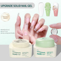 Nailpop Pegamento de gel sólido para uñas para presionar sobre uñas Adhesivo fuerte Punta de gel transparente Adhesivo Gel UV Duradero Sin daños 20 g (1/3 piezas) - details 0