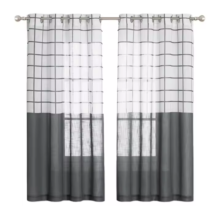 RYB HOME-cortinas transparentes de celosía para sala de estar, dormitorio, ventana, oficina, decoración moderna, Cortina personalizada, gasa de moda, 1 ud. - 1