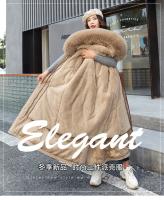 Chaqueta de invierno con capucha para mujer, Parka larga y gruesa con relleno de piel sintética, chaqueta desmontable de talla grande - details 3