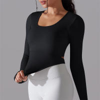 Camiseta de Yoga Sin Costuras para Mujer Deporte Top Largo Manga Larga Ropa de Gimnasio Camiseta de Correr para Entrenamiento Activo Vestimenta Ajustada Material Exterior Poliéster Temporada Primavera/Verano - details 26
